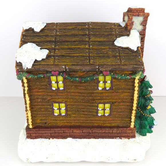 Christmas in the Woods Lighted Cabin House Rustic Log Holiday Village Décor - Picture 6 of 15